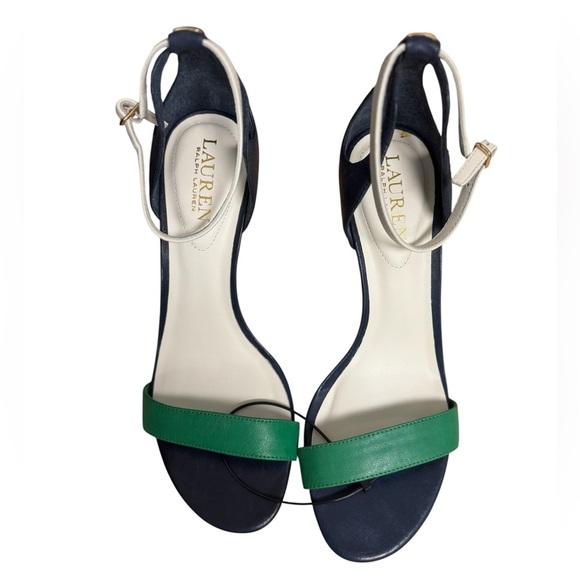 RALPH LAUREN Women's Gretchin Open-Toe High-Heel Shoes, Blue/ Green, 8B 🆕 - Picture 4 of 5